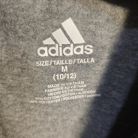 Adidas T-Shirt Three Stripes Shoe Laces Kids Size Medium (10/12) - Picture 3 of 3